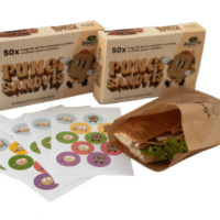 PUNGĂ SANDWICH 18 X 22  SET 50 BUC + STICKERE COLORATE